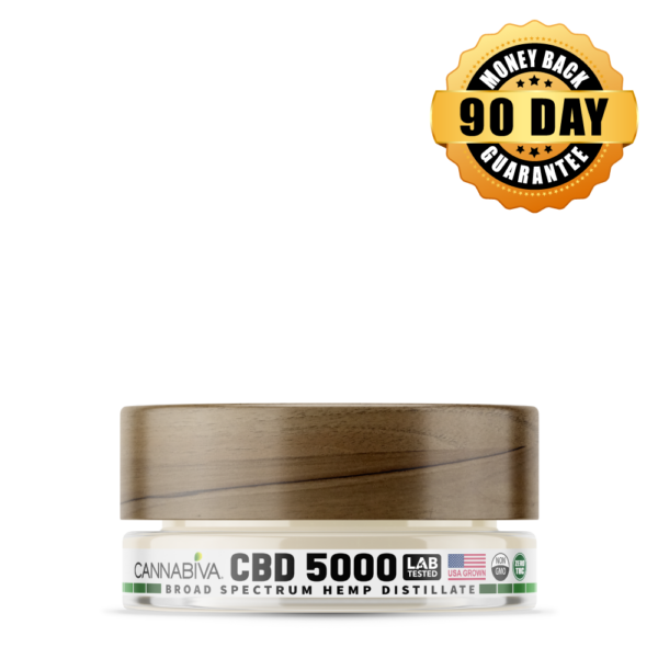 THC-Free CBD 5000 mg Broad Spectrum Hemp Distillate featuring a 90-day money-back guarantee