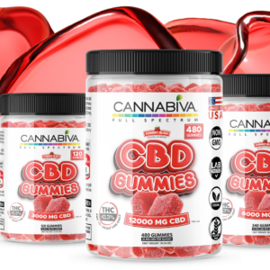 Cannabiva Full Spectrum CBD Gummies featuring a 90-day money-back guarantee