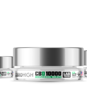 THC-Free Zero High CBD Isolate Powder Product Family featuring a 90-day money-back guarantee