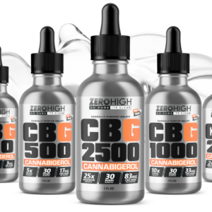 THC-Free Zero High CBG Oil Isolate Tincture Product Family featuring a 90-day money-back guarantee